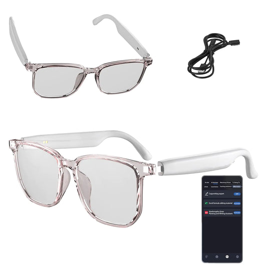 AI Smart Glasses Ai Translator Glasses Wireless Bluetooth Real-Time Translation Smart Music Glasses for Businees for Listening to Music & CallingSupport 75 Languages