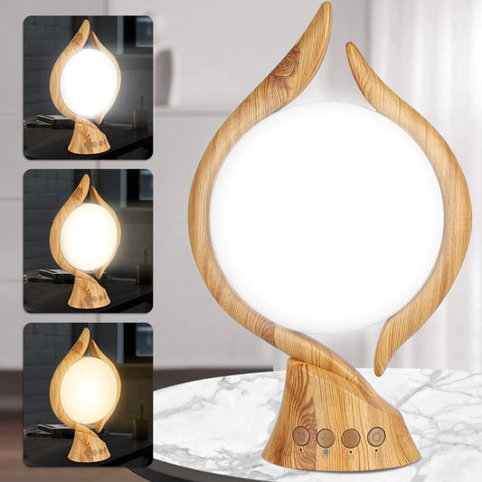 FLEBE 10000 Lux Light Therapy Lamp UV-Free Sun Light Therapy Lamp with 4 Timer Adjustable 3 Color Temperature Bright Happy Mood Seasonal Sun Light Lamp for Office Home Winter(Log)