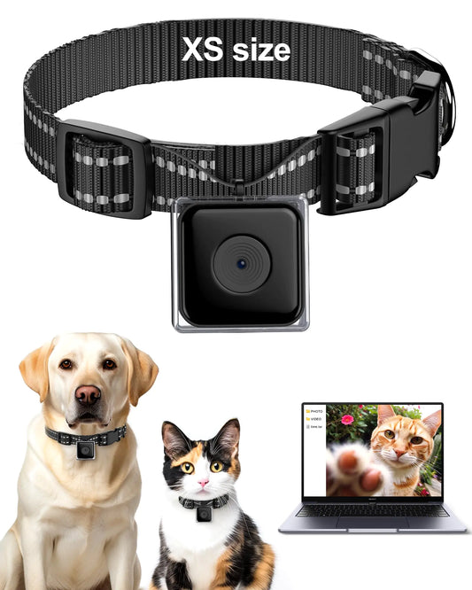 LuminiCam Cat Camera Collar Direct Recording Camera for Cat/Dog XS-Size Collar No App Cordless Cat Collar Camera Body Camera for Cat/Dog Tracking Dog Collar Camera(No Micro-SD Card Included)