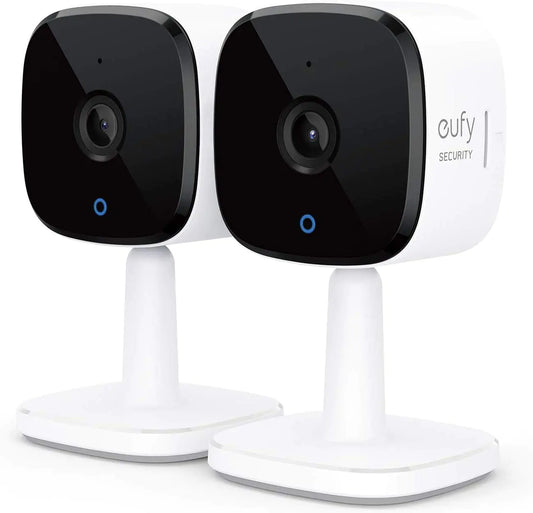 eufy Security 2K Indoor Cam 2-Cam Kit Plug-in Security Indoor Camera with Wi-Fi IP Camera Human and Pet AI Works with Voice Assistants Two-Way Audio HomeBase Not Required. (Renewed)