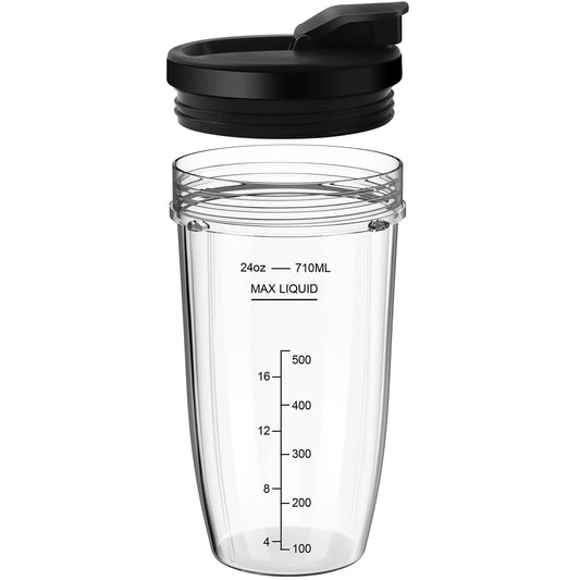 Blender Cups Replacement for Ninja 24oz Ninja Blender Cups with To-Go Lids Compatible with Ninja BL450 BL456 BL480 BL2012 BL2013 BN401 BN751 BN801 SS101 SS151