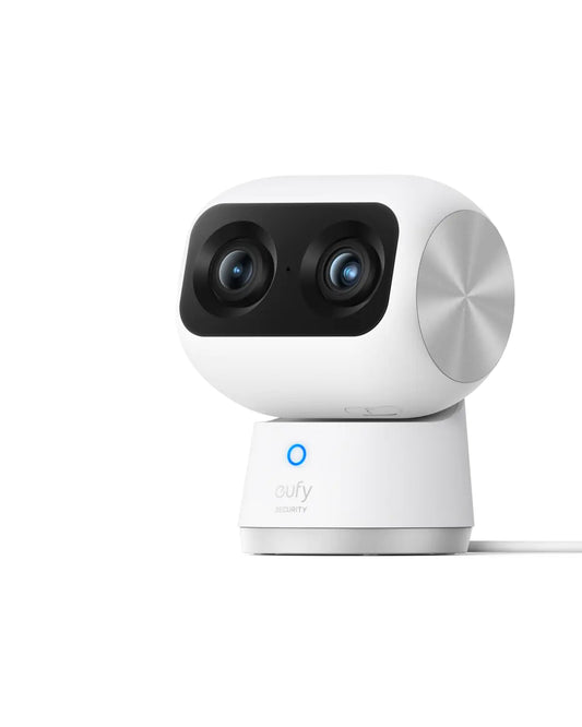 eufy Security Indoor Cam S350Dual Cameras4K UHD Resolution Security Camera with 8× Zoom and 360° PTZHuman/Pet AIIdeal for Baby Monitor/Pet Camera/Home SecurityDual-Band Wi-Fi 6Plug in (Renewed)